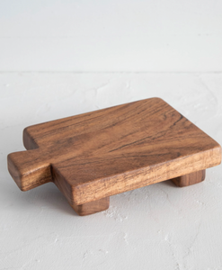 natural life hand-carved acacia wood counter riser