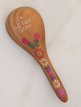 Load image into Gallery viewer, natural life wooden coffee scoop - but first coffee