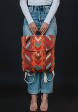 Load image into Gallery viewer, orange multi woven backpack