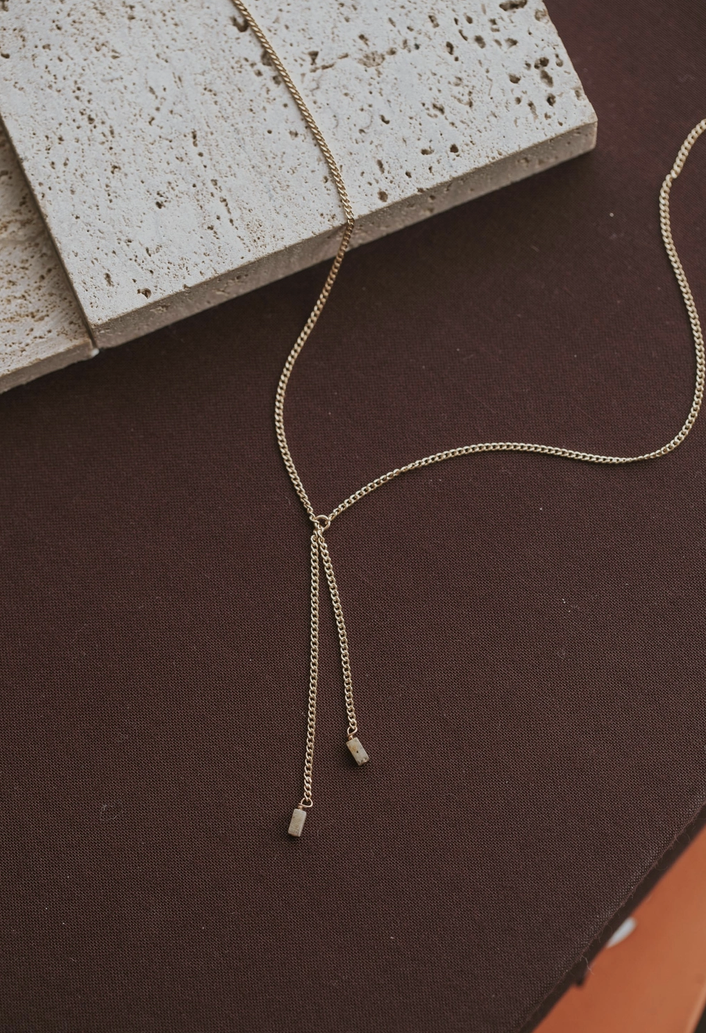 hello adorn sand lariat necklace