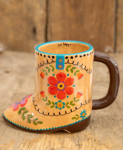 natural life folk art mug - betty the boot