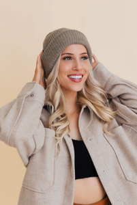 soft heathered knit beanie