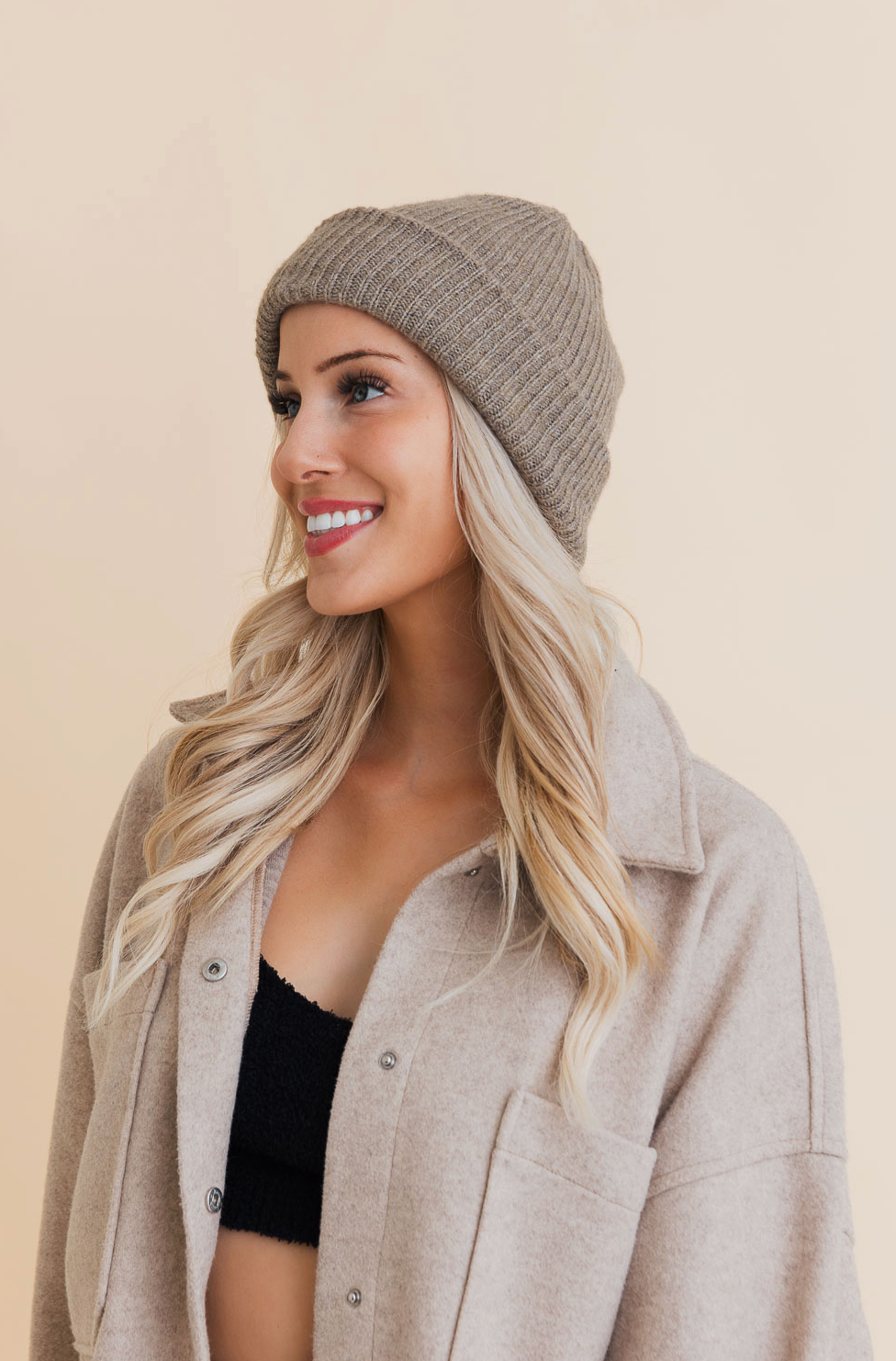 soft heathered knit beanie