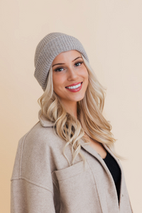 soft heathered knit beanie