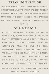 breaking through | John 1:3 necklace
