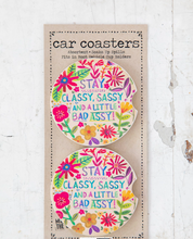 Load image into Gallery viewer, natural life classy sassy car coasters