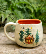 Load image into Gallery viewer, natural life artisan cup of cozy log cabin mug