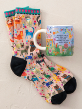 Load image into Gallery viewer, natural life every cat has a home mug &amp; sock set