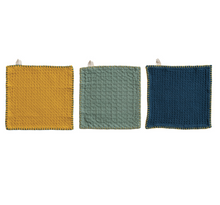 Load image into Gallery viewer, cotton waffle weave dish cloths with cheese cutting board