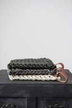 Load image into Gallery viewer, crochet pot holder with leather loop | 3 colors