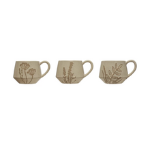 Load image into Gallery viewer, botanical relief stoneware mug