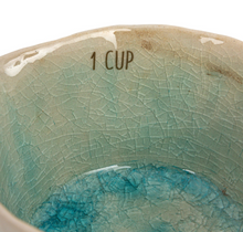 Load image into Gallery viewer, blue green dipped stone measuring cups