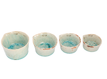 Load image into Gallery viewer, blue green dipped stone measuring cups