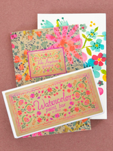 Load image into Gallery viewer, natural life travel watercolor &amp; sketchbook set - pink floral daisy