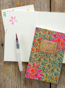 natural life travel watercolor & sketchbook set - pink floral daisy