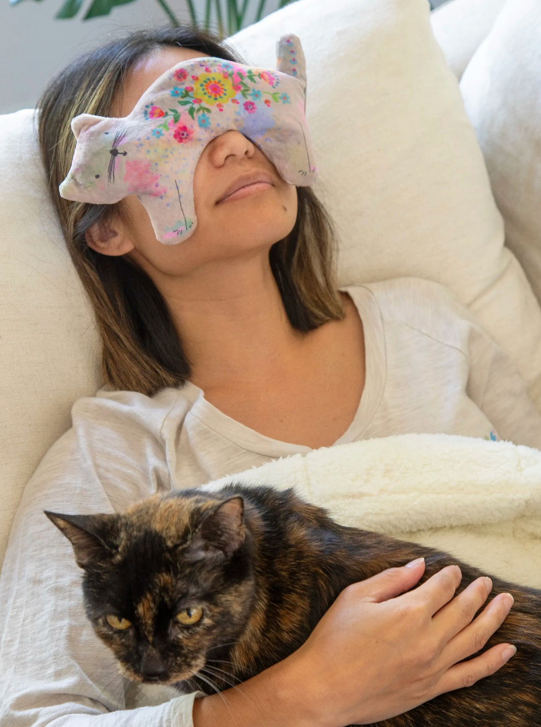 cat weighted eye mask