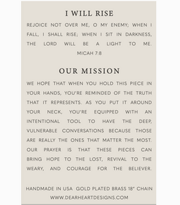 I will rise Christian necklace