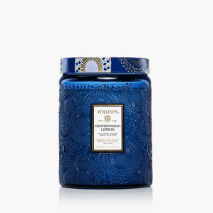 voluspa mediterranean lemon large jar candle