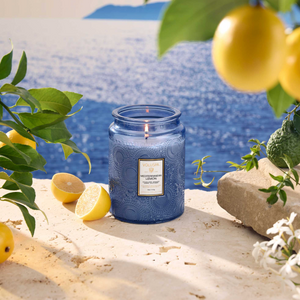 voluspa mediterranean lemon large jar candle