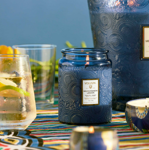 voluspa mediterranean lemon large jar candle