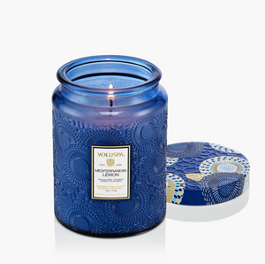 voluspa mediterranean lemon large jar candle