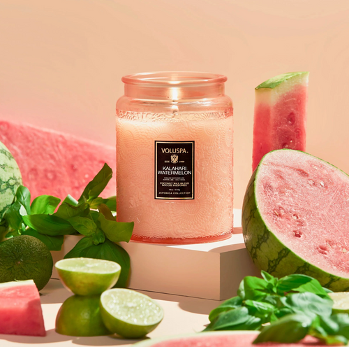 voluspa kalahari watermelon large jar candle