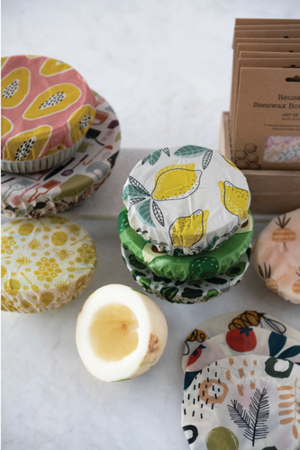 reusable beeswax bowl covers | set of 2