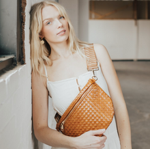 Load image into Gallery viewer, whiskey brown woven bum bag