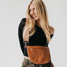 Load image into Gallery viewer, whiskey brown woven bum bag