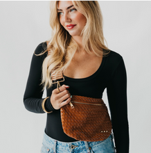 Load image into Gallery viewer, whiskey brown woven bum bag