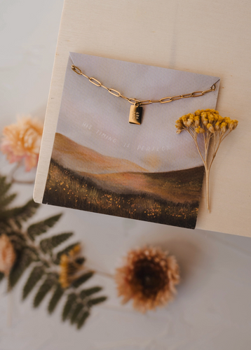 not yet mini tag necklace