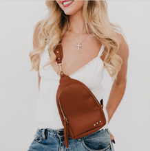 Load image into Gallery viewer, whiskey brown travel sling bag