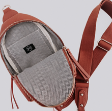 Load image into Gallery viewer, whiskey brown travel sling bag