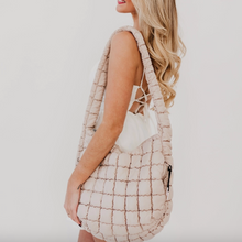 Load image into Gallery viewer, cream quilted hobo bag