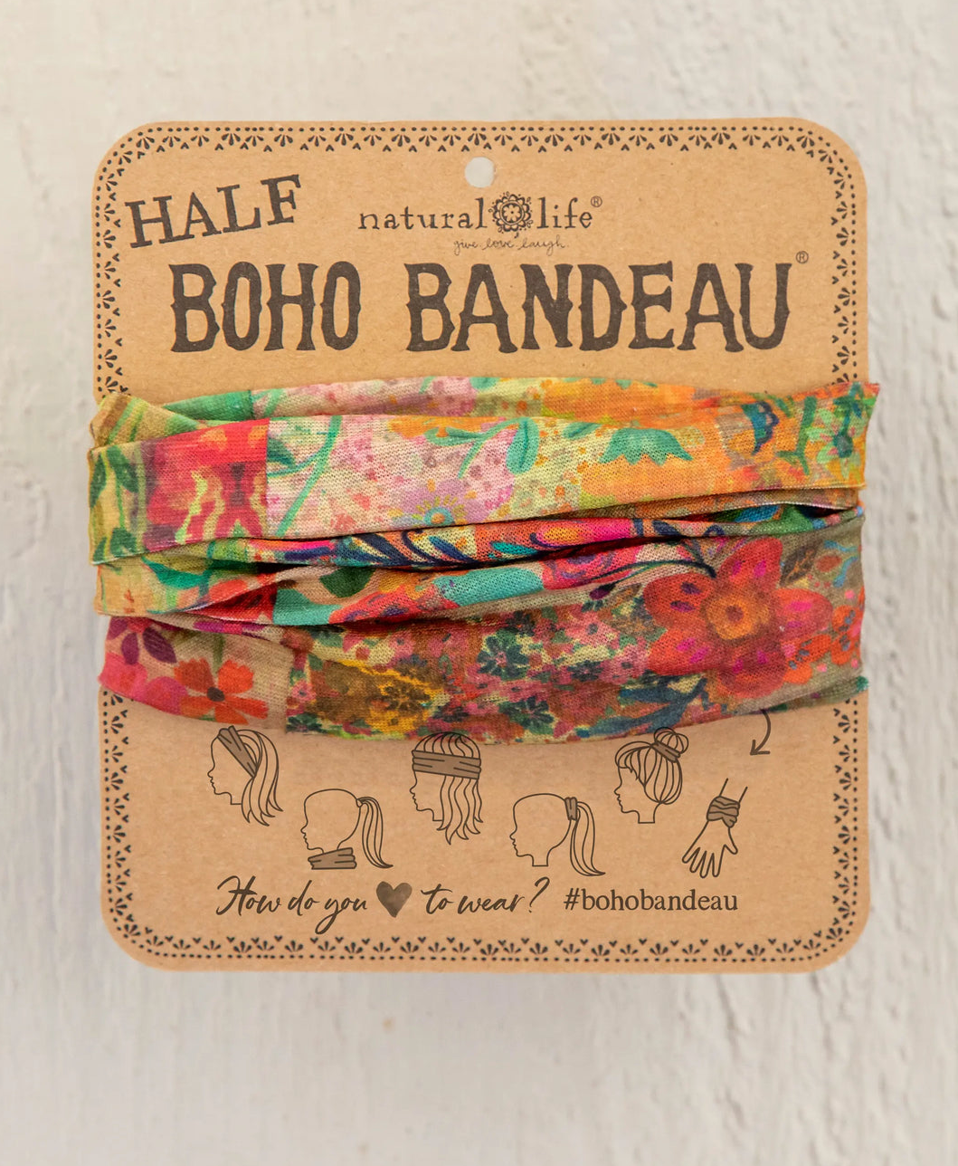 natural life pink patchwork half bandeau