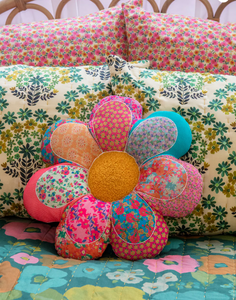 natural life whimsy floral pillow