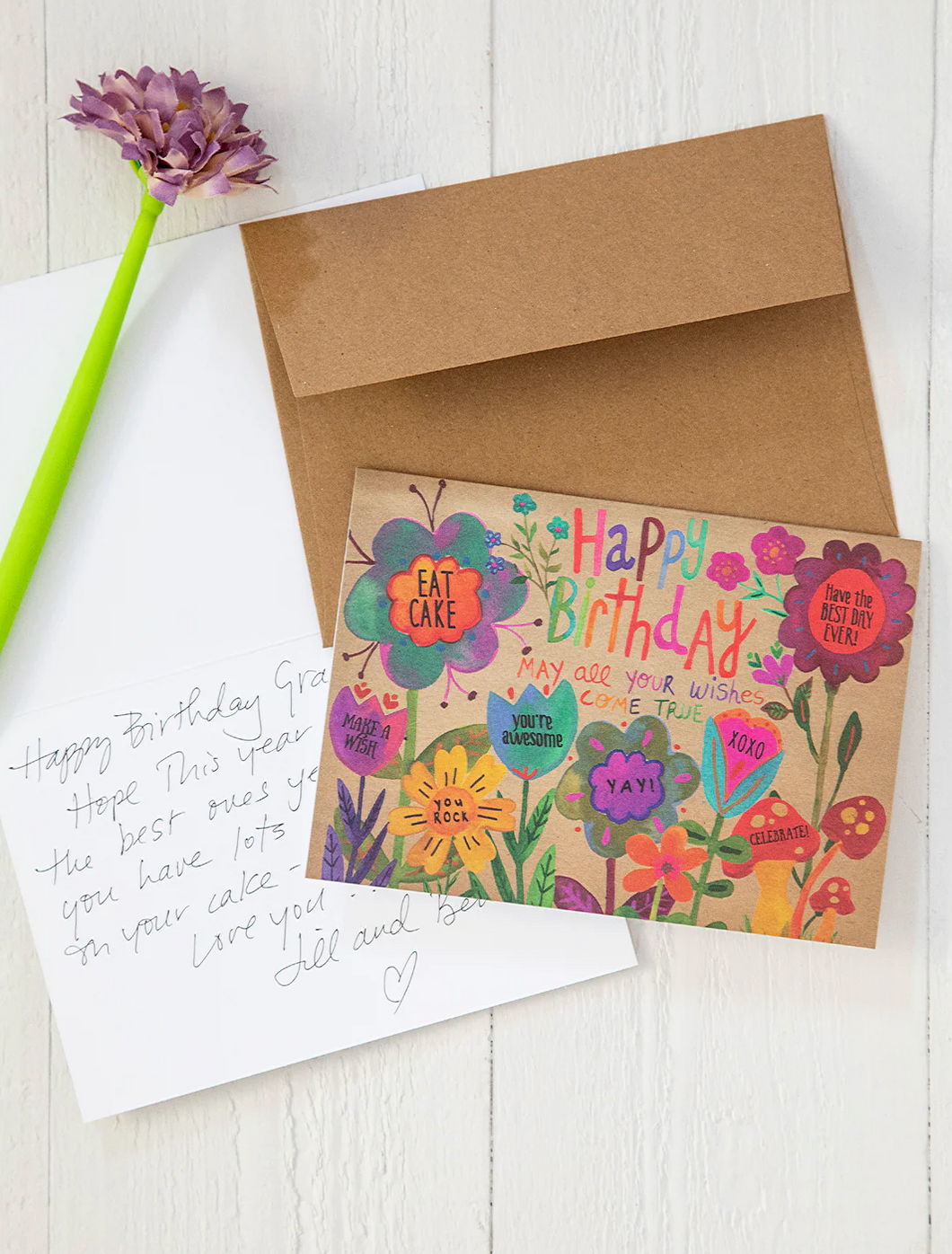 natural life card - happy birthday garden