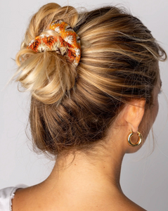 natural life burnt orange crochet scrunchie