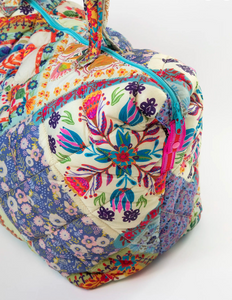 natural life puffy weekender bag mandala patchwork
