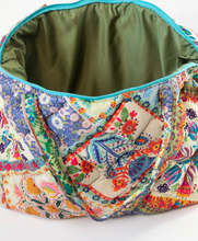 Load image into Gallery viewer, natural life puffy weekender bag mandala patchwork