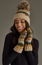 Load image into Gallery viewer, taupe, brown + green mittens