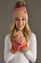 Load image into Gallery viewer, blush, pink + orange mittens