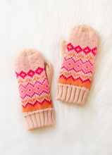 Load image into Gallery viewer, blush, pink + orange mittens