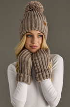Load image into Gallery viewer, taupe chunky knit mittens