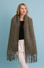 Load image into Gallery viewer, ultra soft olive chenille tassel scarf