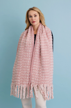 Load image into Gallery viewer, ultra soft pink chenille tassel scarf