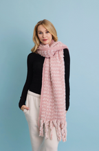 Load image into Gallery viewer, ultra soft pink chenille tassel scarf