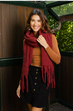 Load image into Gallery viewer, cozy classic merlot scarf