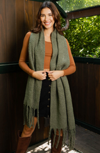 Load image into Gallery viewer, cozy classic olive scarf