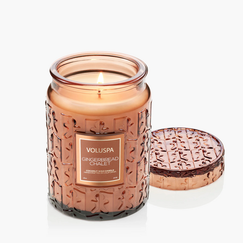 voluspa gingerbread chalet large jar candle